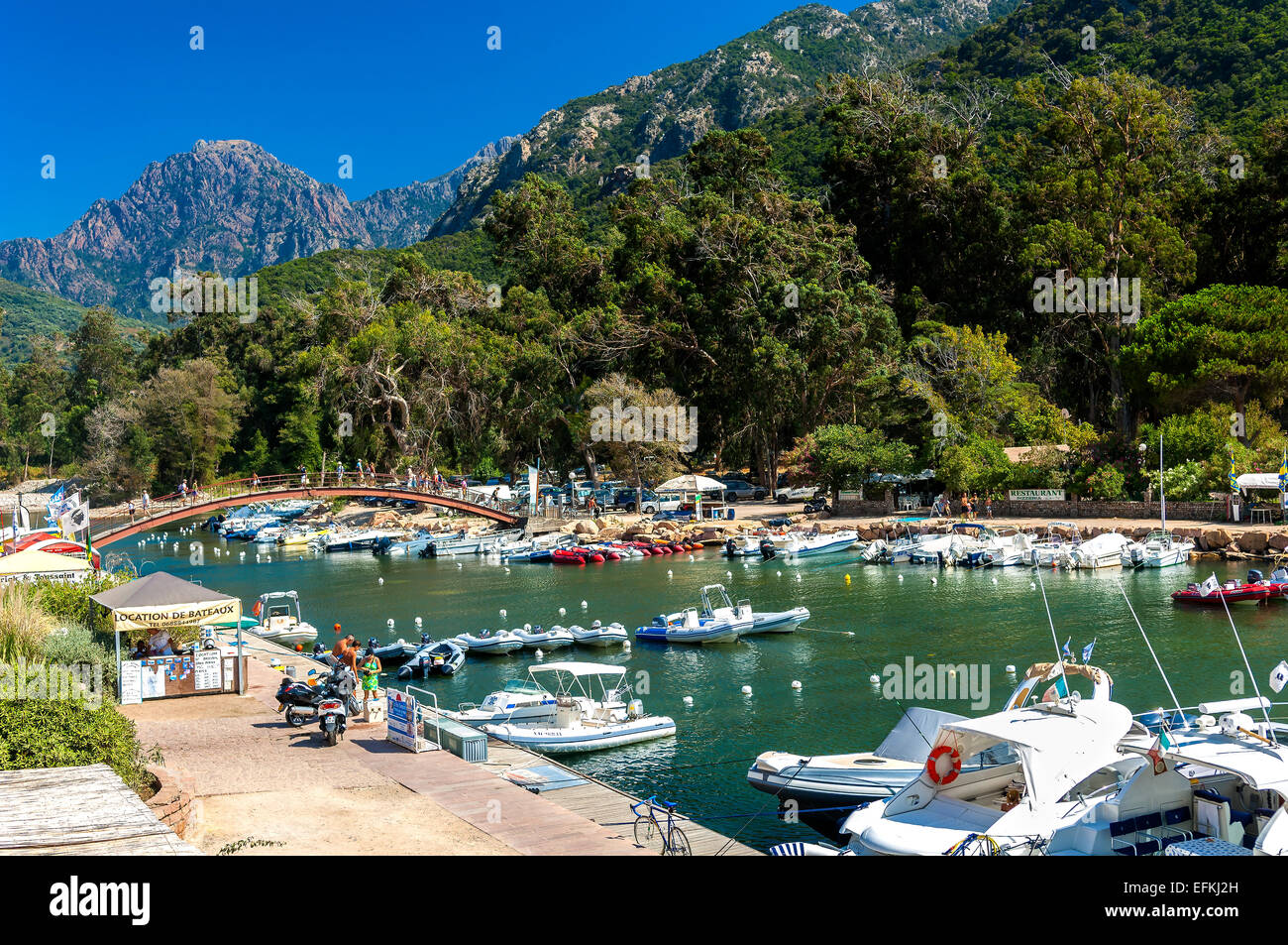 Marina du village de porto Calanche de Piana Corse du sud Deux Sevi Francia 2a Foto Stock
