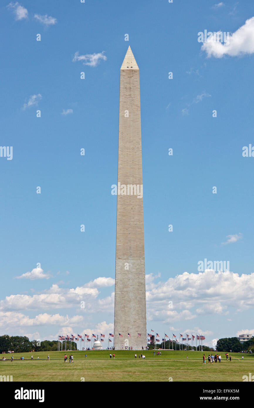 Il Washington Monument, il National Mall di Washington D.C., USA Foto Stock