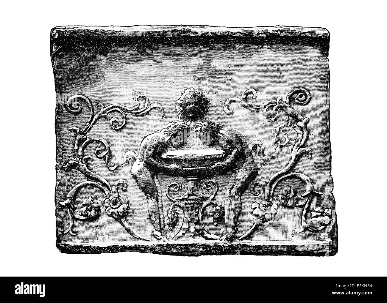 Incisione in stile vittoriano di un giocoso fregio design. Restaurata digitalmente immagine da una metà del XIX secolo enciclopedia. Foto Stock