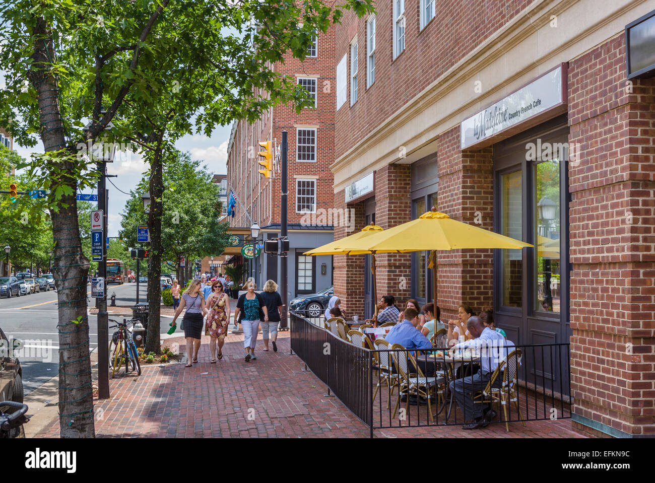Cafe on King Street nel centro storico di Alexandria, Virginia, Stati Uniti Foto Stock