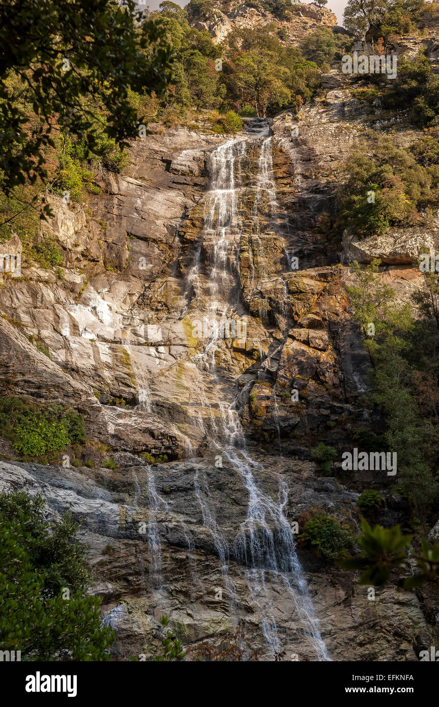 Cascata du Voile de la Mariée Boccognano Corse du Sud Francia 2A Foto Stock