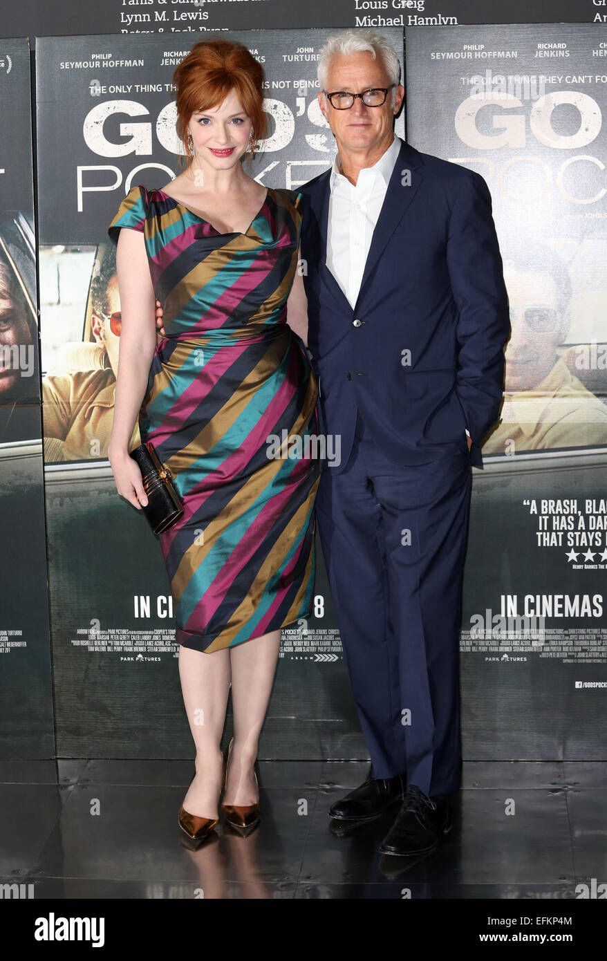 Dio lo screening di tasca tenutosi presso la BFI - Arrivi con: Christina Hendricks,John Slattery dove: Londra, Regno Unito quando: 04 Ago 2014 Foto Stock