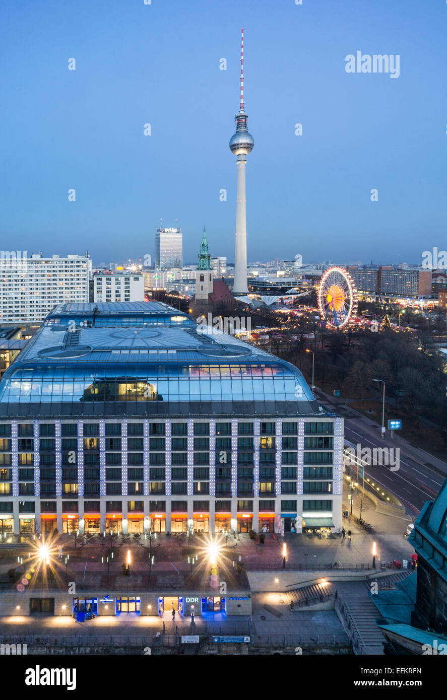 Vista panoramica dal Dome Roof Top per Alex , Berlino, Germania Foto Stock