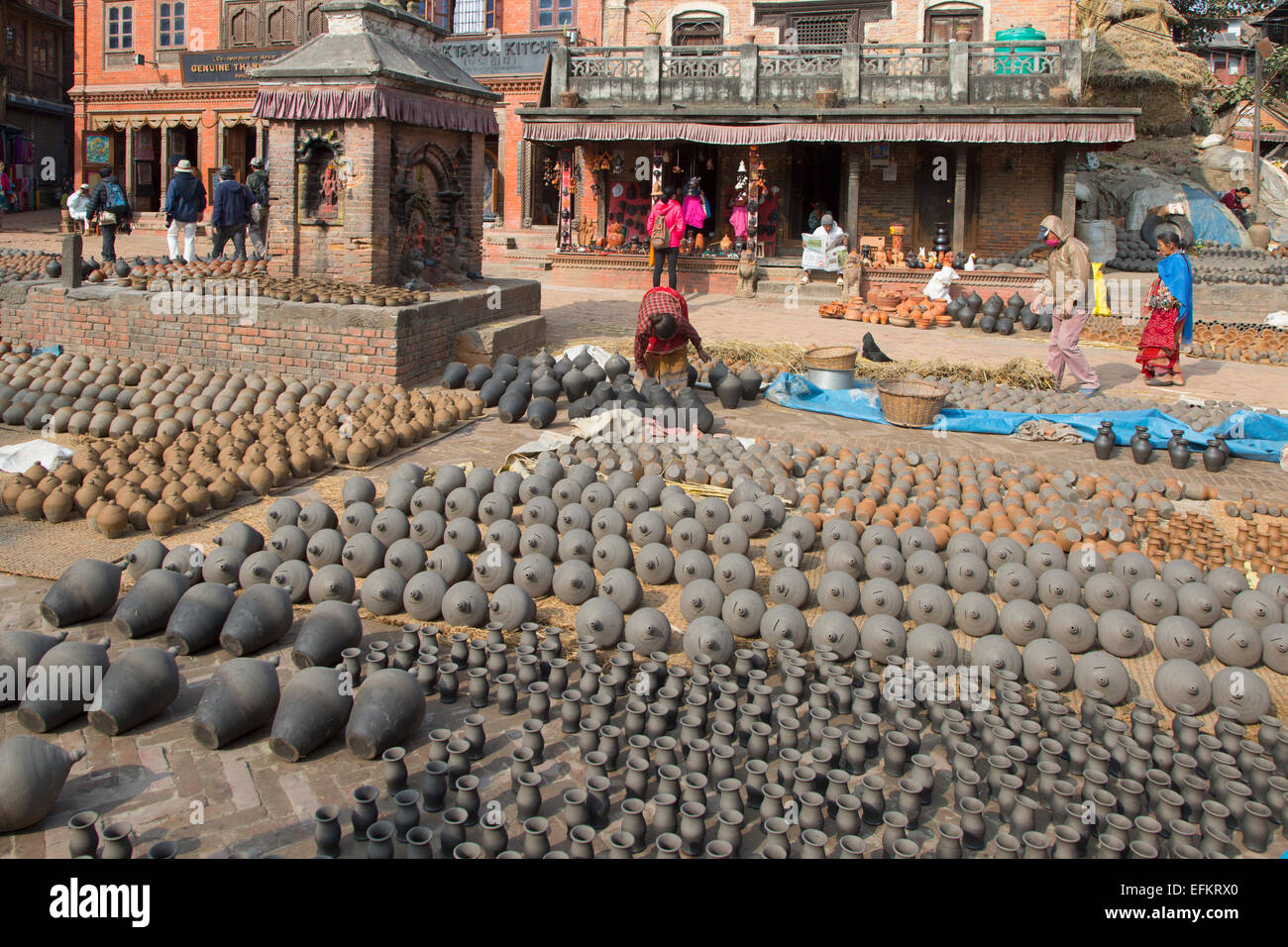 Pottery Square Bhaktapur UNESCO - Sito Patrimonio dell'Umanità Valle di Kathmandu in Nepal Foto Stock