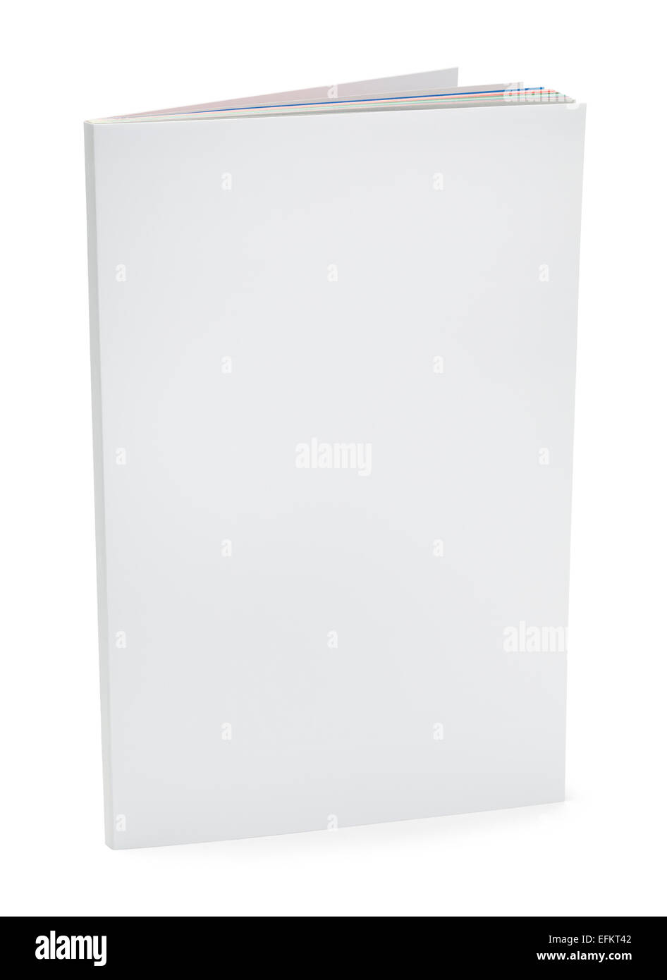Rivista di bianco con spazio copia montante isolati su sfondo bianco. Foto Stock