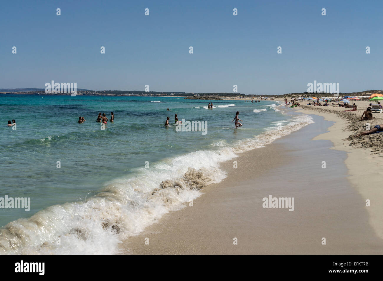 Playa Llevant, Costa Nord Est, Formentera, Spagna Foto Stock