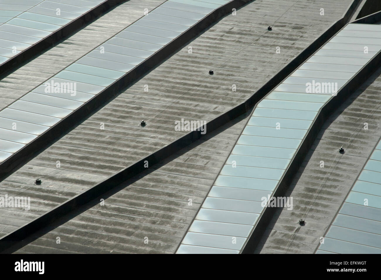 Guardando verso il basso sul tetto del Museo de Young in Golden Gate Park di San Francisco, California. Foto Stock