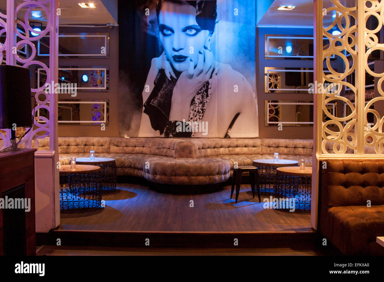 All'interno della Monroe, un San Francisco lounge bar su Broadway in North Beach a San Francisco, California. Foto Stock