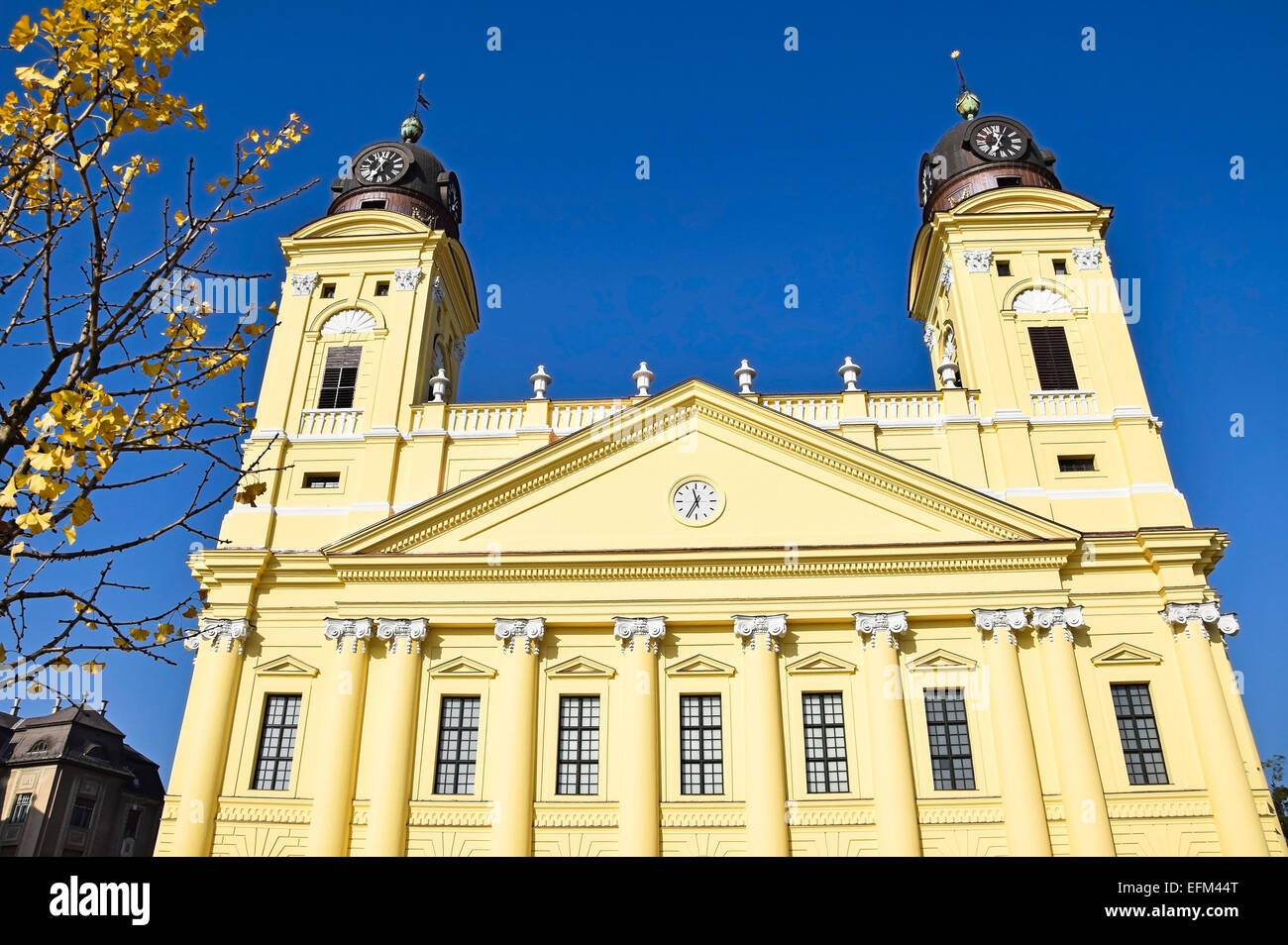 Grande chiesa nella città di Debrecen, Ungheria Foto Stock