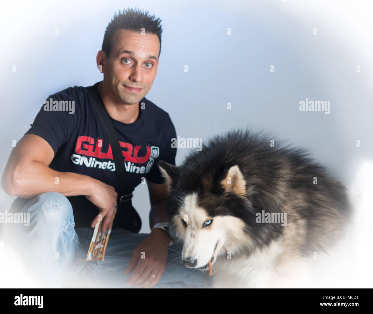 Uomo e cane Foto Stock