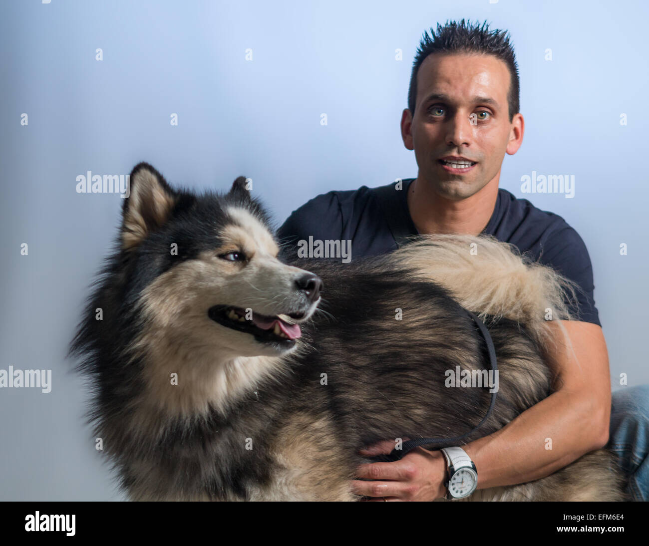 Uomo e cane Foto Stock