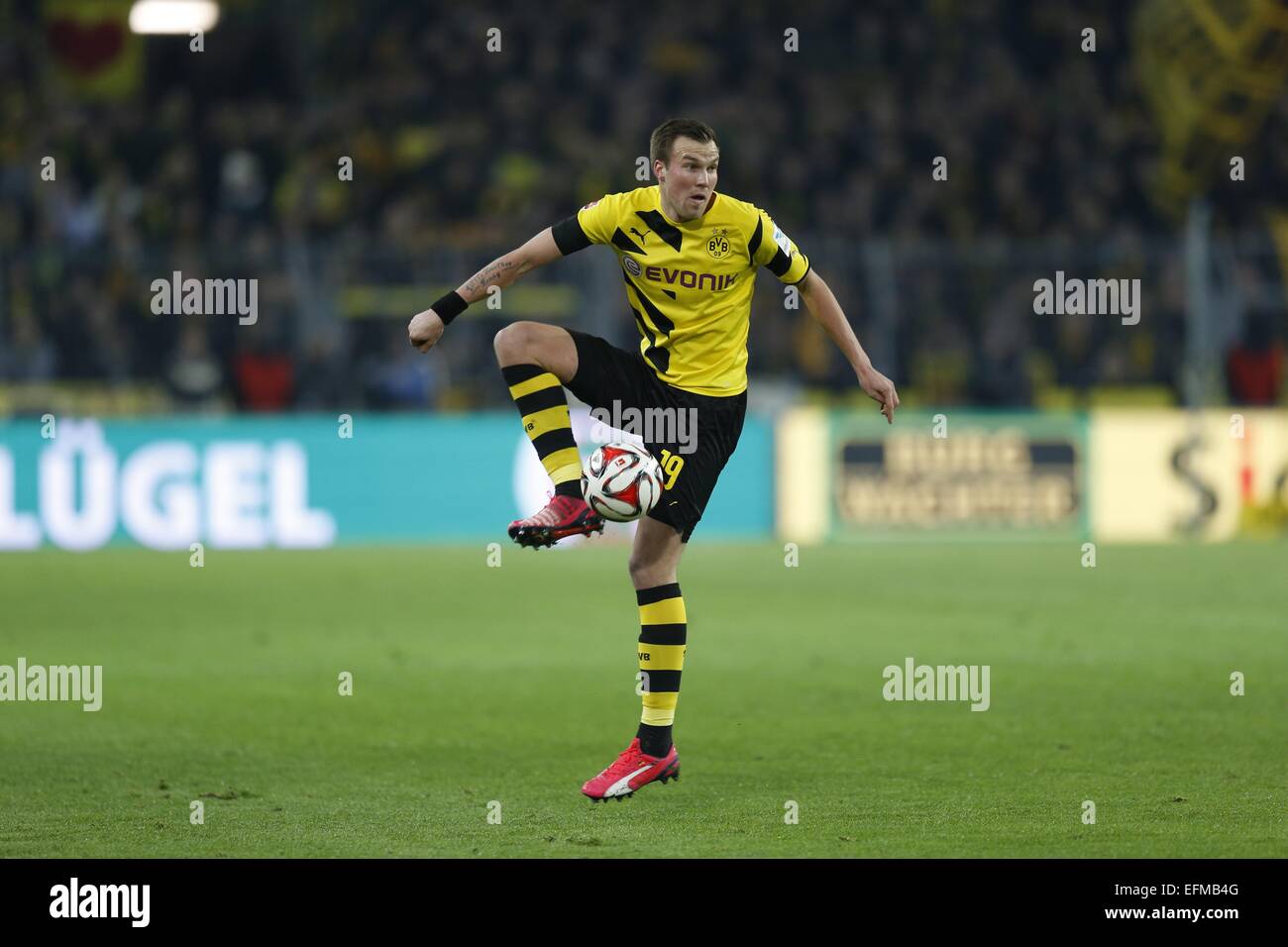 Dortmund, Germania. 4 febbraio, 2015. Kevin Grosskreutz (Dortmund) Calcio/Calcetto : tedesco 'Bundesliga' match tra Borussia Dortmund 0-1 FC Augsburg al Signal Iduna Park di Dortmund in Germania . © Mutsu Kawamori/AFLO/Alamy Live News Foto Stock