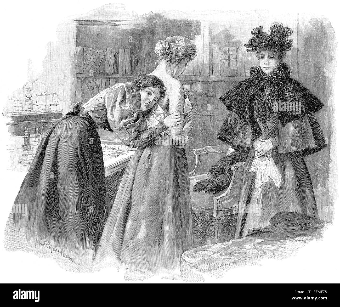 Un medico esamina un paziente nel 1900, Germania, Europa Foto Stock