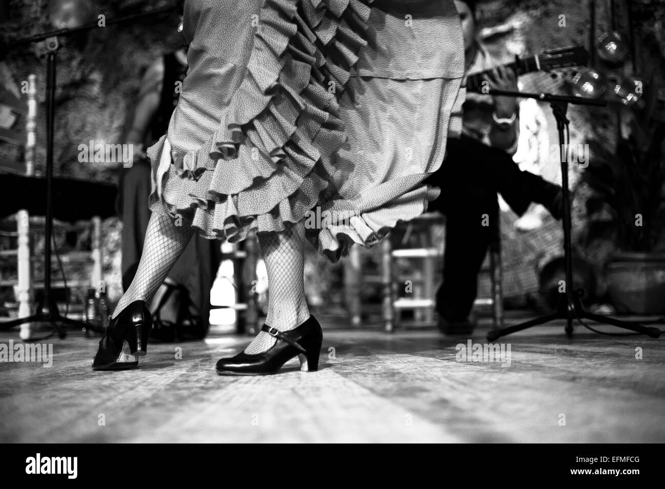 Flamenco Dancing in una grotta in Spagna. Foto Stock