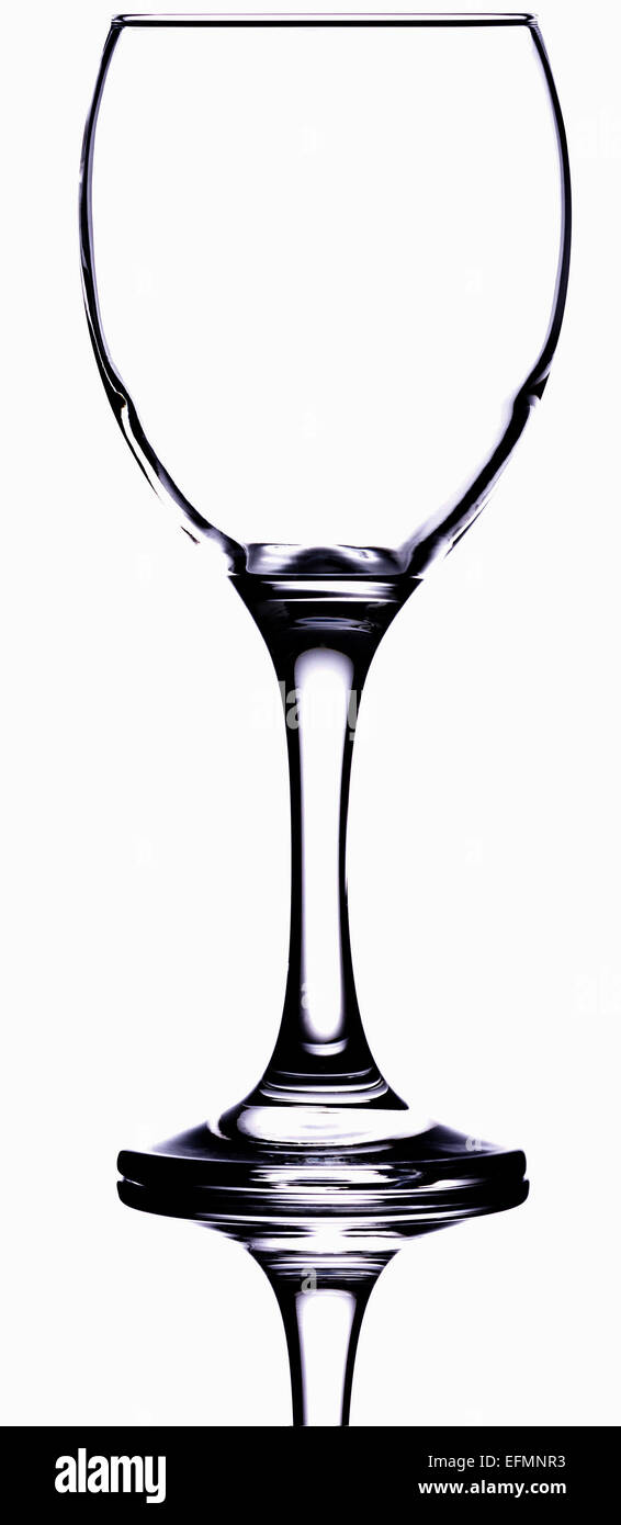 Bicchiere di vino con una riflessione Foto Stock