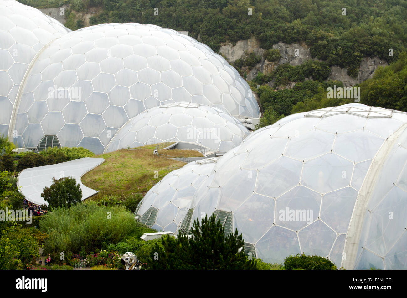 Biomi a Eden Project, St. Austell, Cornwall, England, Regno Unito, Europa Foto Stock