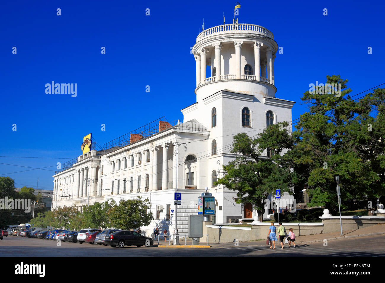 Edificio degli anni '50, Sebastopoli, Crimea, Ucraina Foto Stock
