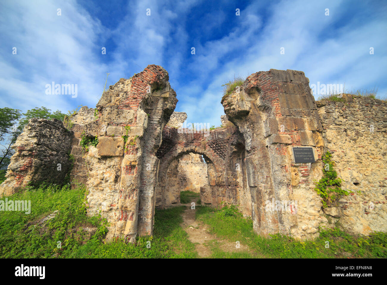 Rovine del palazzo principesco (X secolo), Lykhny, vicino Gudauta, Abkhazia, Georgia Foto Stock