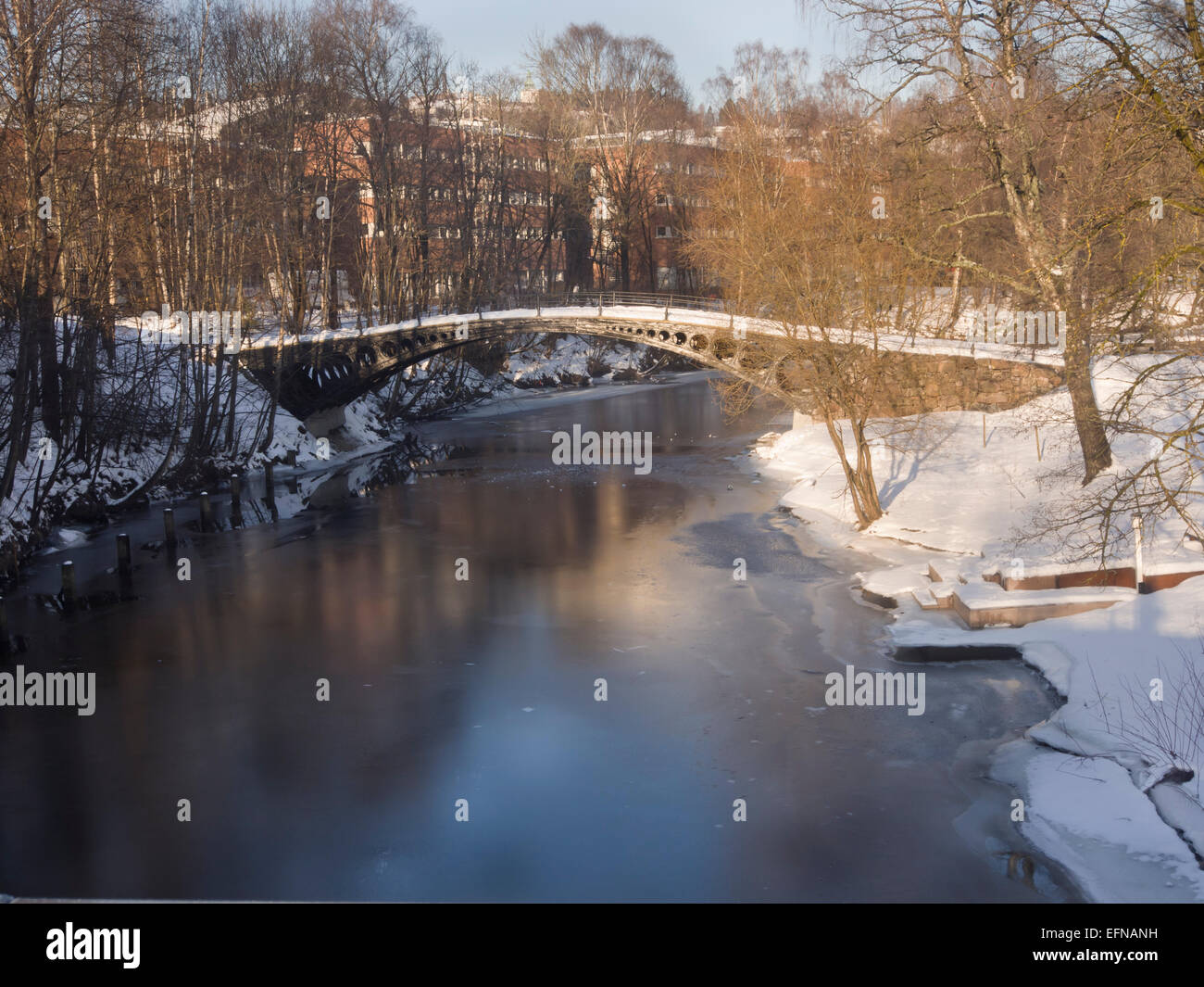 Løkke bro, un ponte in ferro in Sandvika Baerum Norvegia, attrazione turistica da calcolare in un Claude Monet pittura Foto Stock