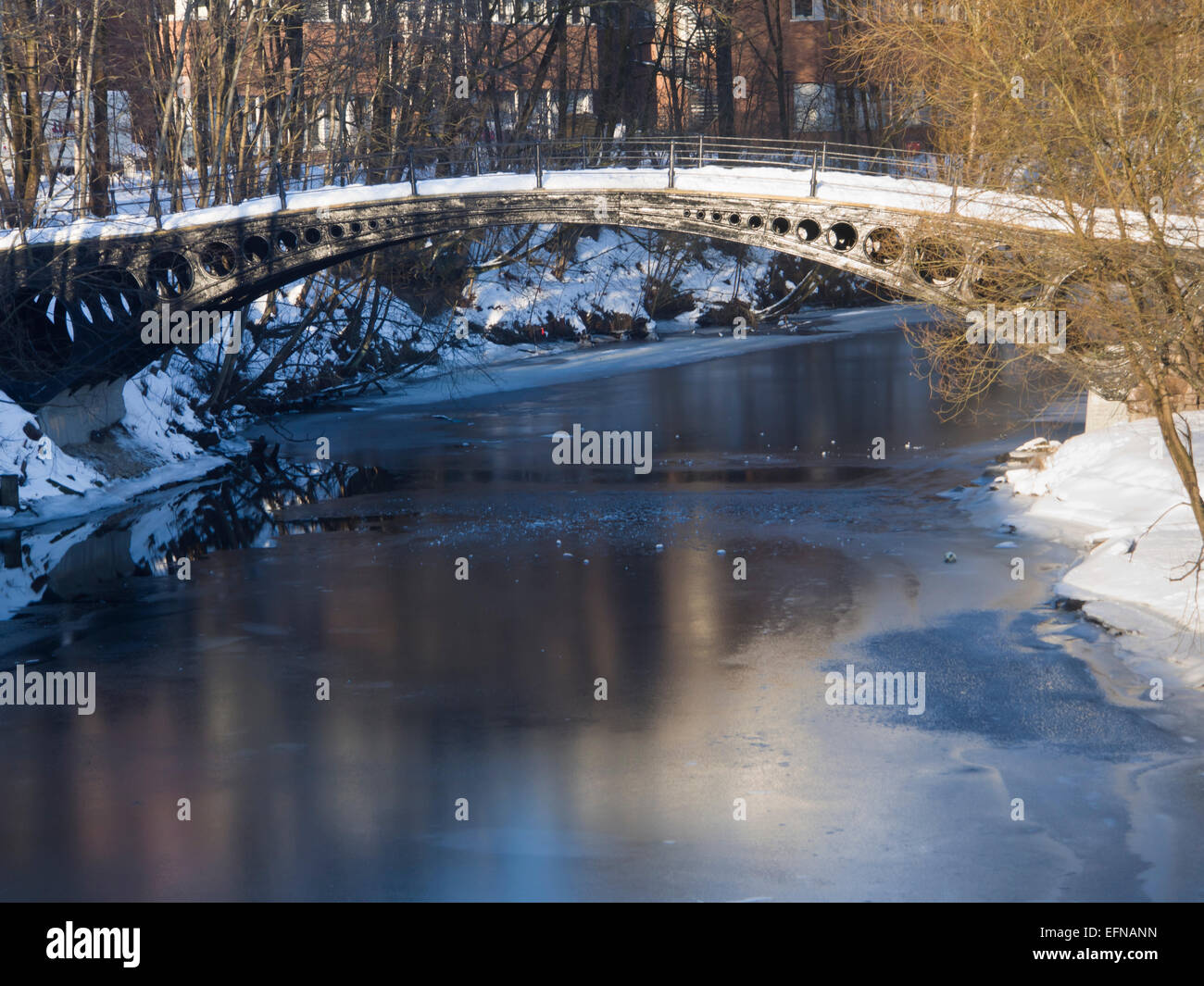 Løkke bro, un ponte in ferro in Sandvika Baerum Norvegia, attrazione turistica da calcolare in un Claude Monet pittura Foto Stock
