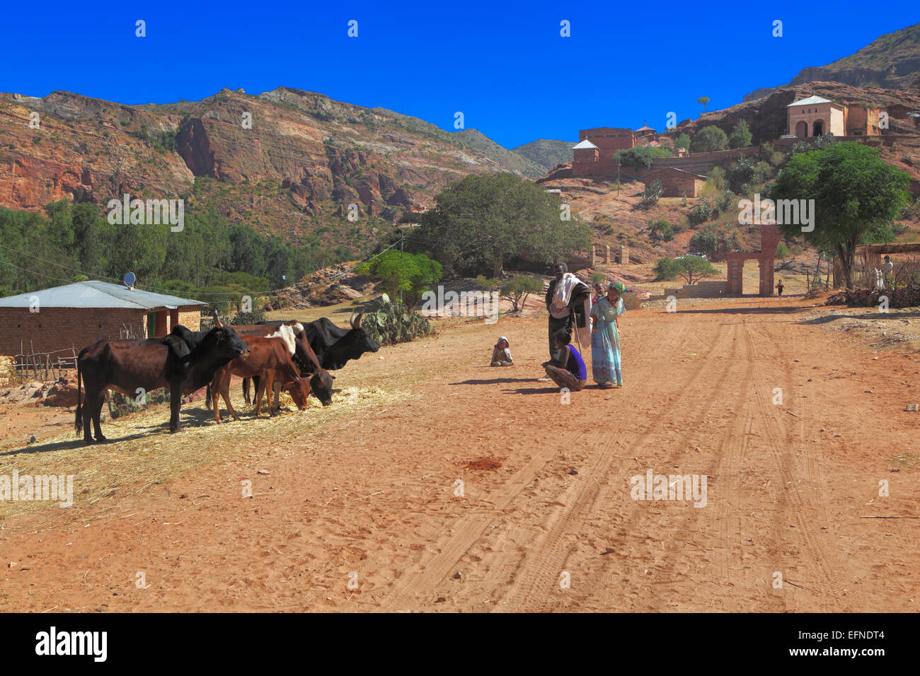 Abraha Atsbeha village, Tigray, Etiopia Foto Stock