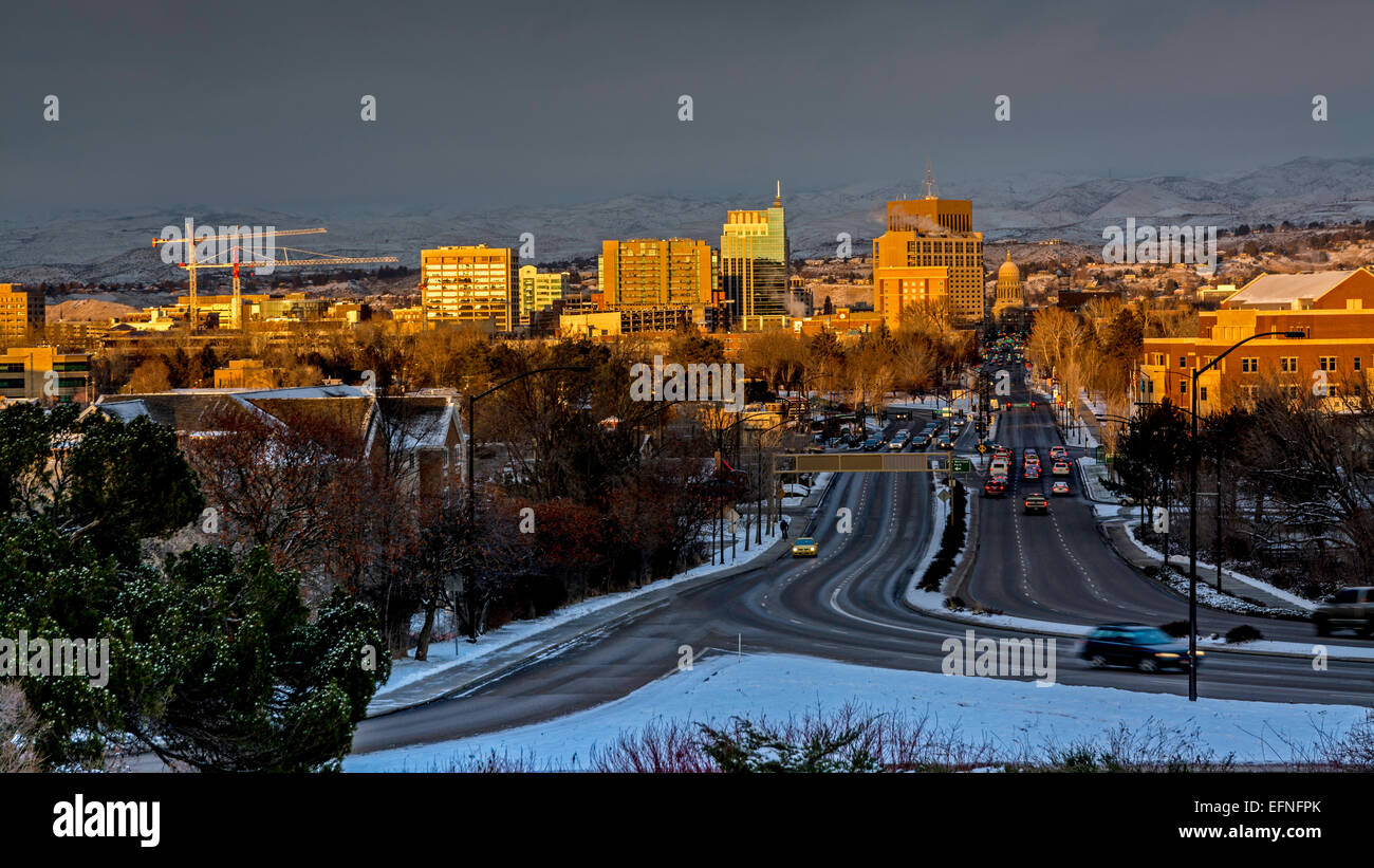 Tramonto sulla splendida città di Boise Idaho Foto Stock