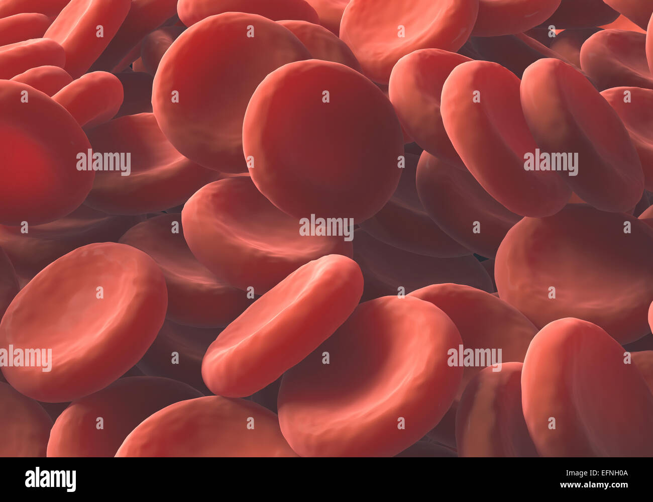 Le cellule rosse del sangue grappoli uno sopra l'altro. Foto Stock