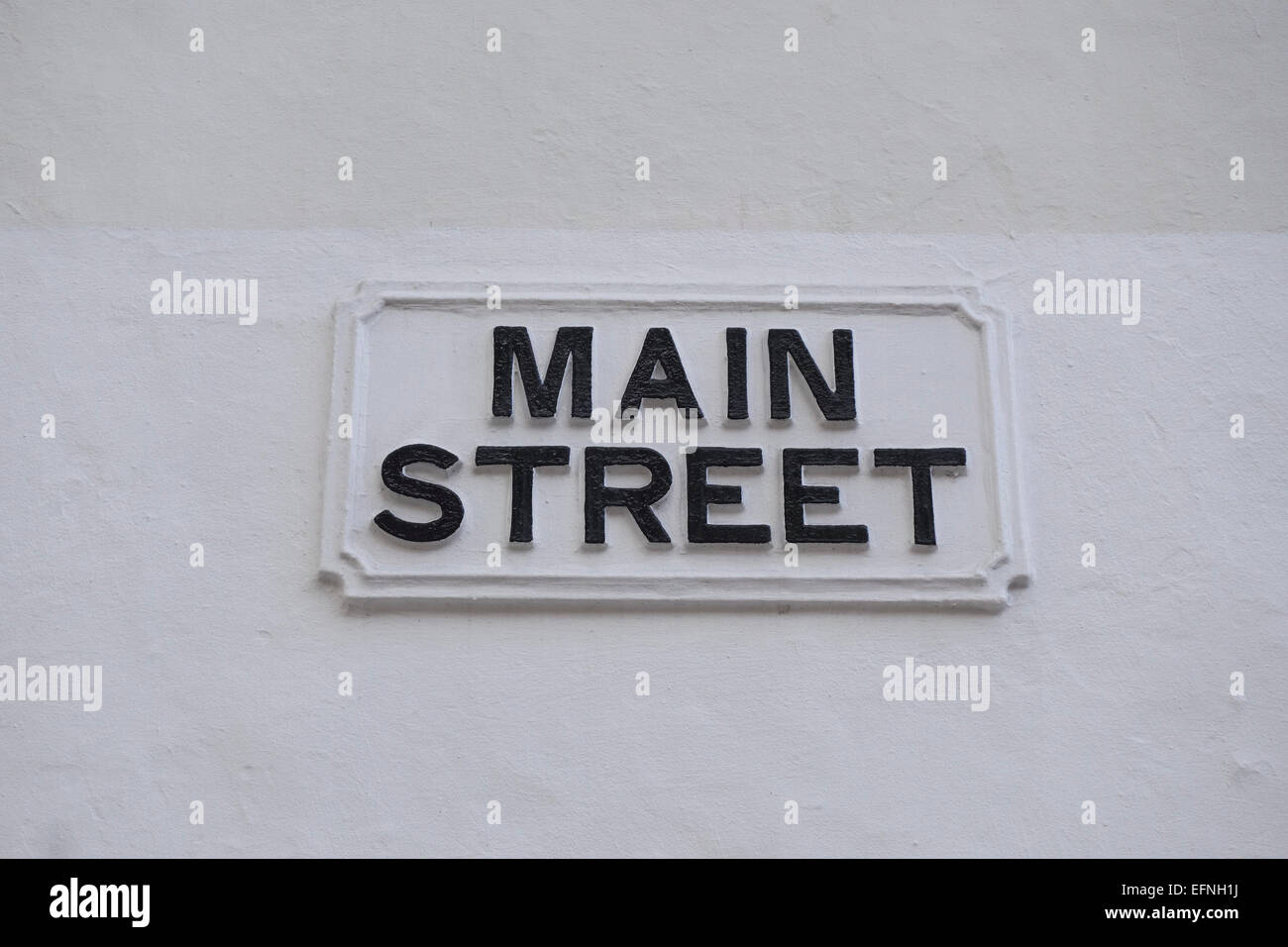 Ghisa, strada segno main street a Gibilterra, Oltremare territorio britannico, Regno Unito Regno Unito Foto Stock