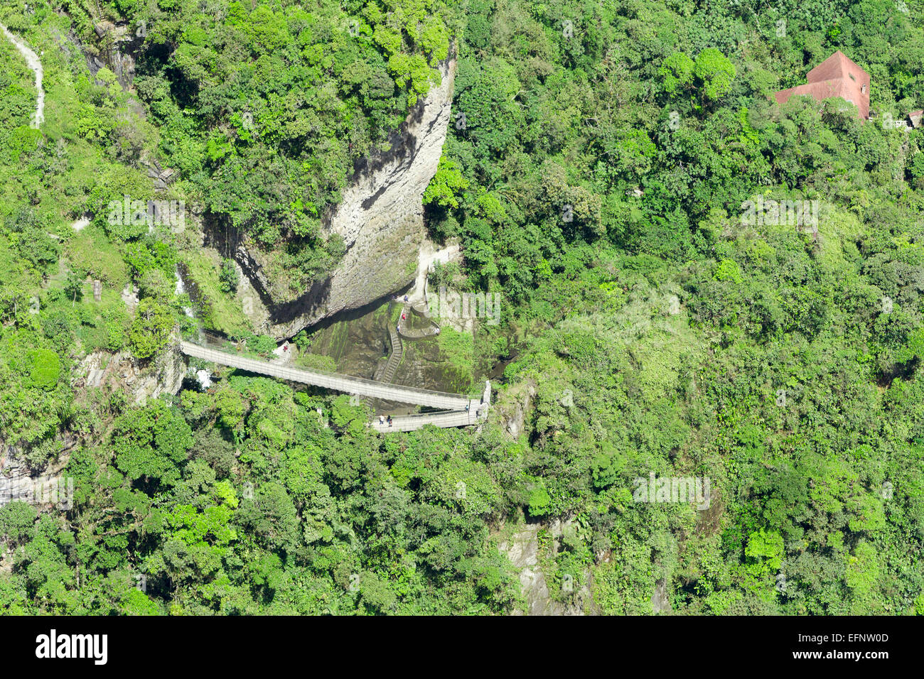 Pailon Del Diablo una cascata complessa Provincia Tungurahua Ecuador Riprese aeree Foto Stock