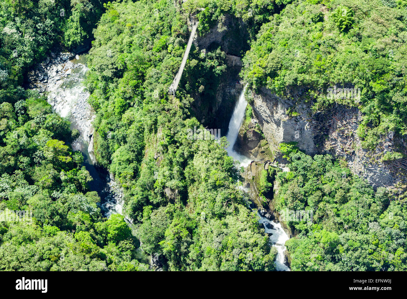 Pailon Del Diablo una cascata complessa Provincia Tungurahua Ecuador Riprese aeree Foto Stock