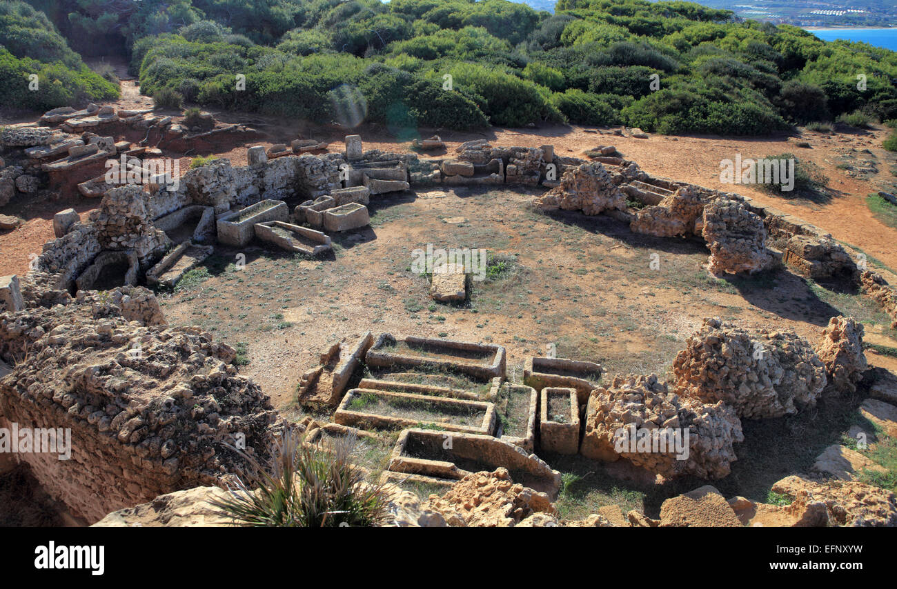 Rovine della città antica, Tipaza, Tipaza Provincia, Algeria Foto Stock