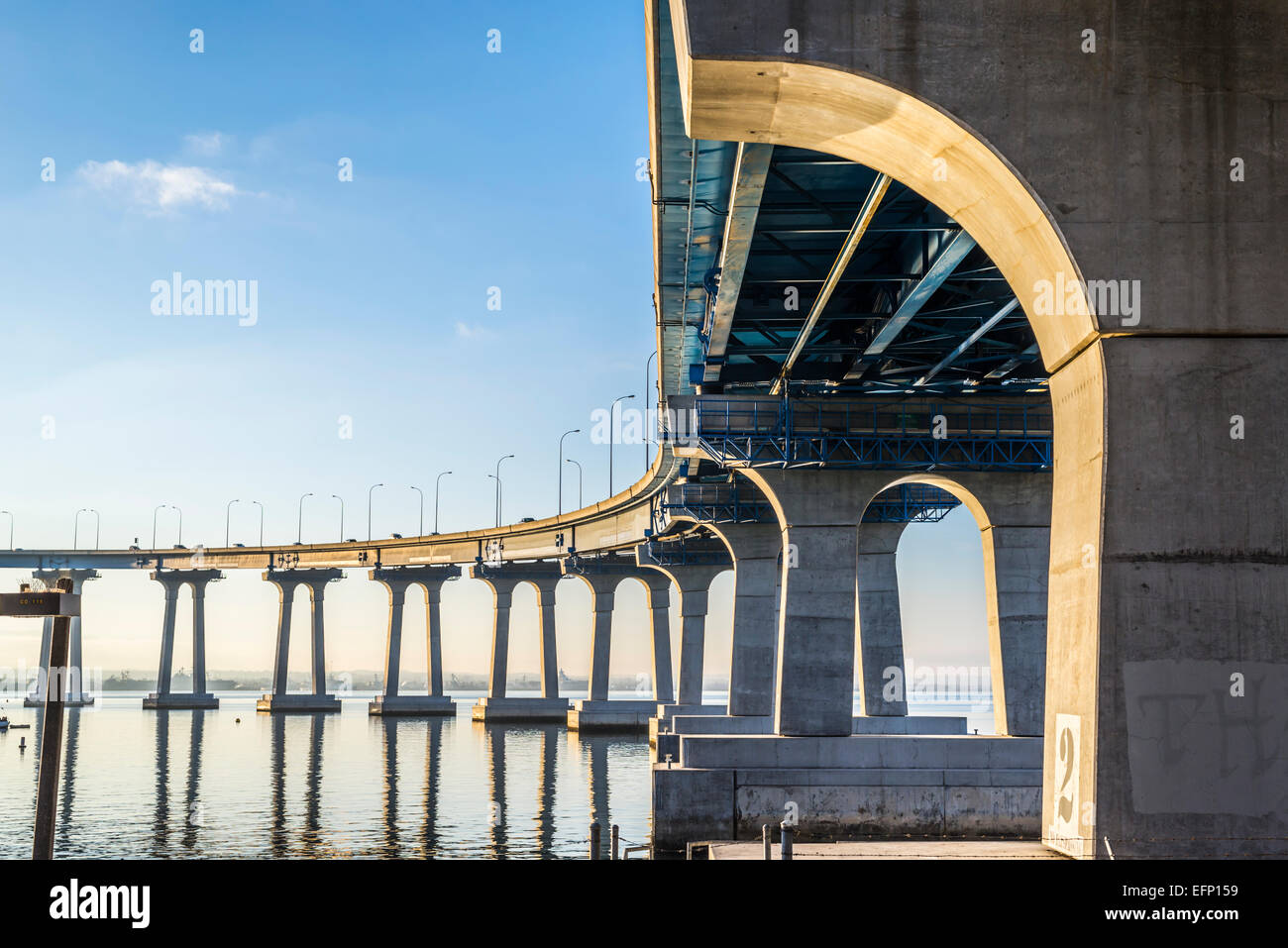 Porto di San Diego e il Ponte di Coronado. Coronado, California, Stati Uniti. Foto Stock