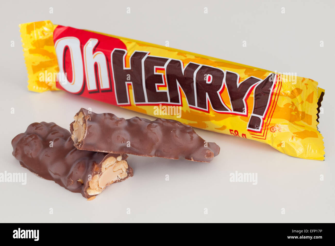 Un Oh Henry! Candy bar. Canadian confezionamento mostrato. Foto Stock