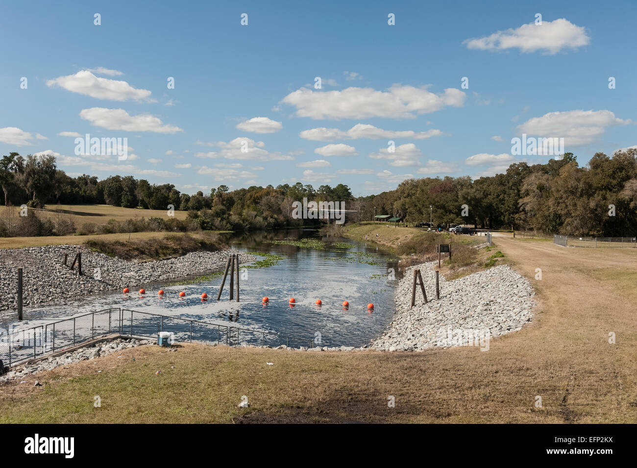 Moss Bluff sfioratore diga fiume Marion County Florida USA Foto Stock