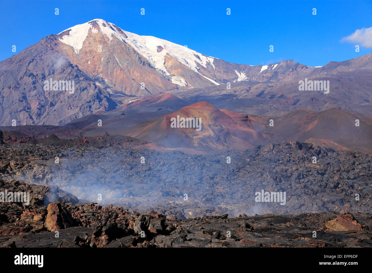 Vulcano Tolbachik, penisola di Kamchatka, Russia Foto Stock