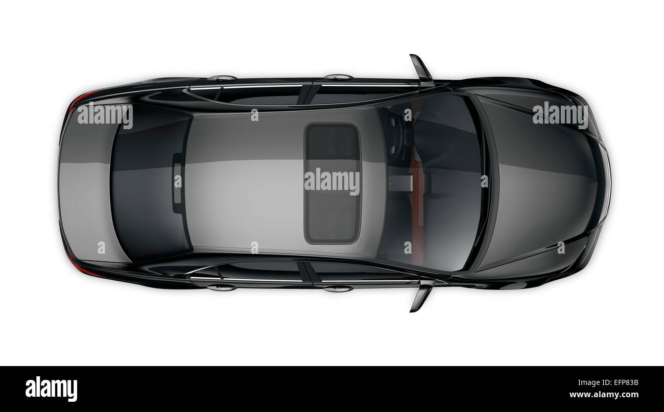 Isolato auto nero su sfondo bianco Foto Stock