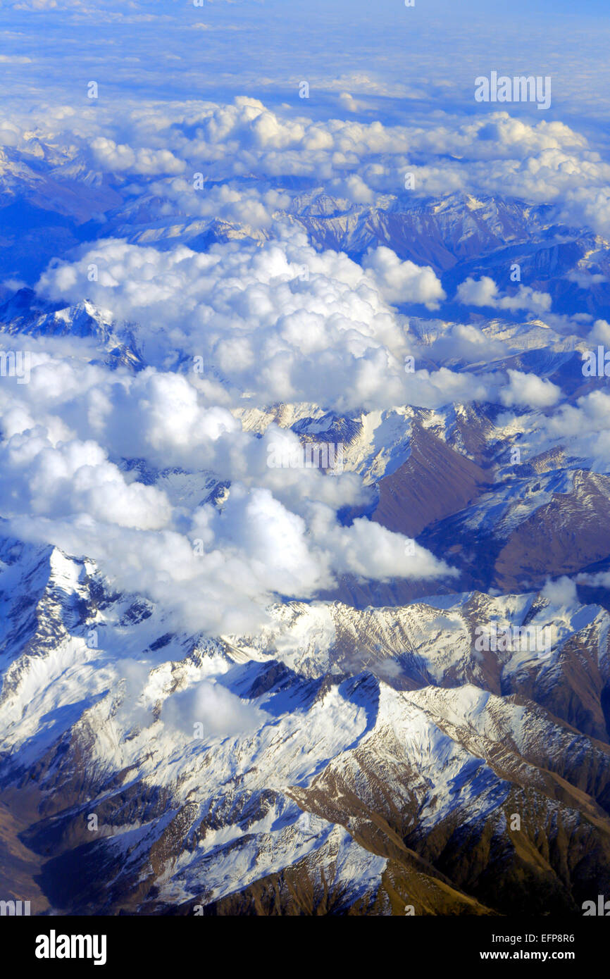 Vista delle montagne del Caucaso da aereo, Armenia Foto Stock