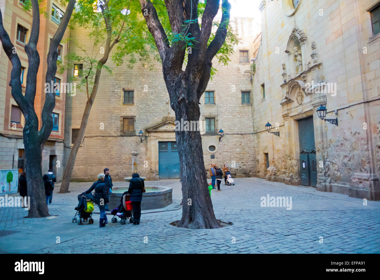 Plaça de Sant Felip Neri, Barri Gotic, Barcellona, Spagna Foto Stock