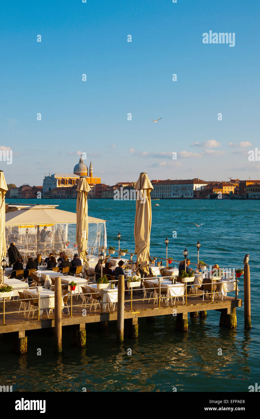 Gelateria Nico gelateria terrazza in zattere, affacciato sul Canale della Giuidecca, quartiere di Dorsoduro, Venezia, Italia Foto Stock