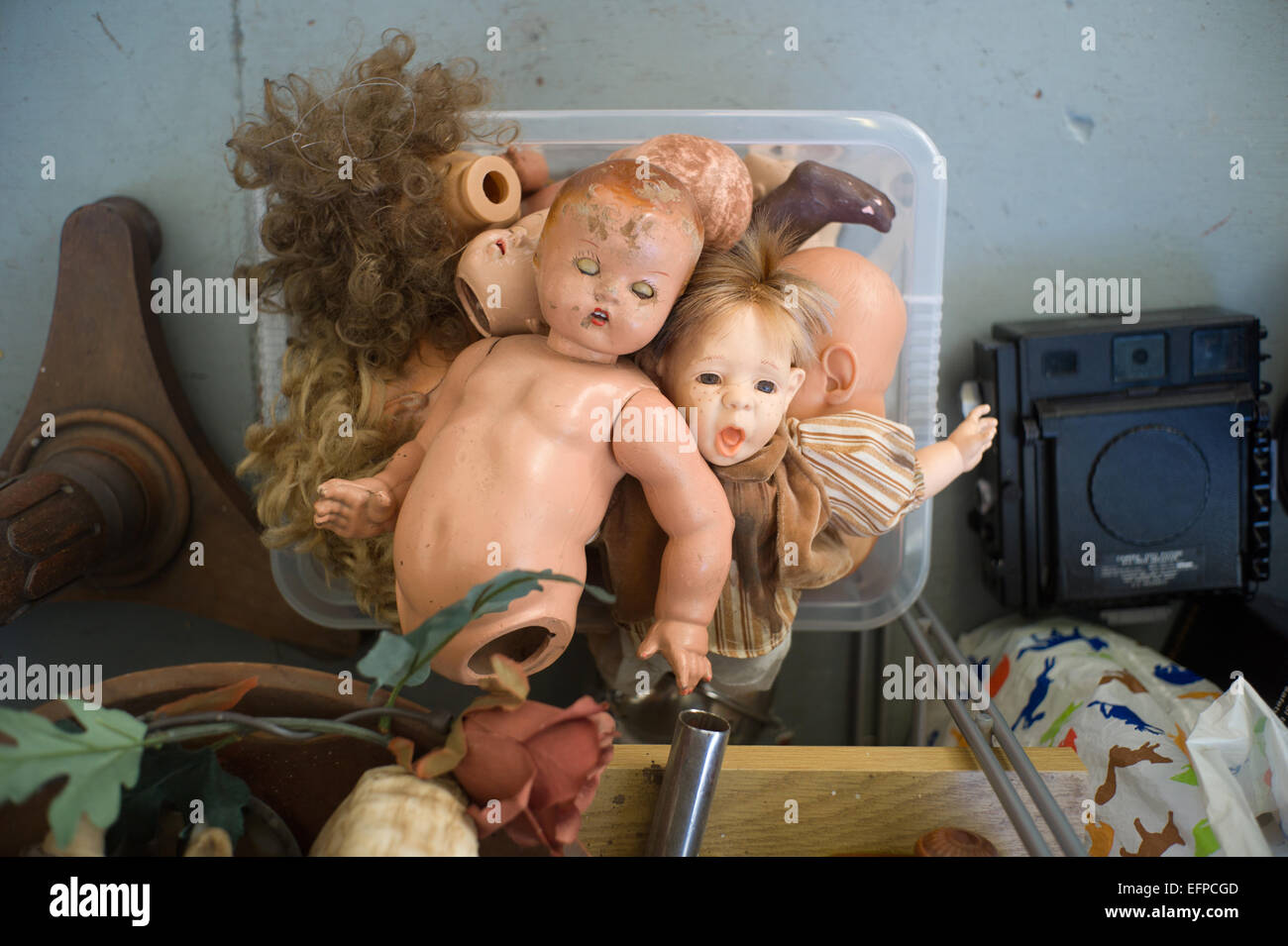 Rotture di giocattoli e bambole Vittoriano Foto Stock