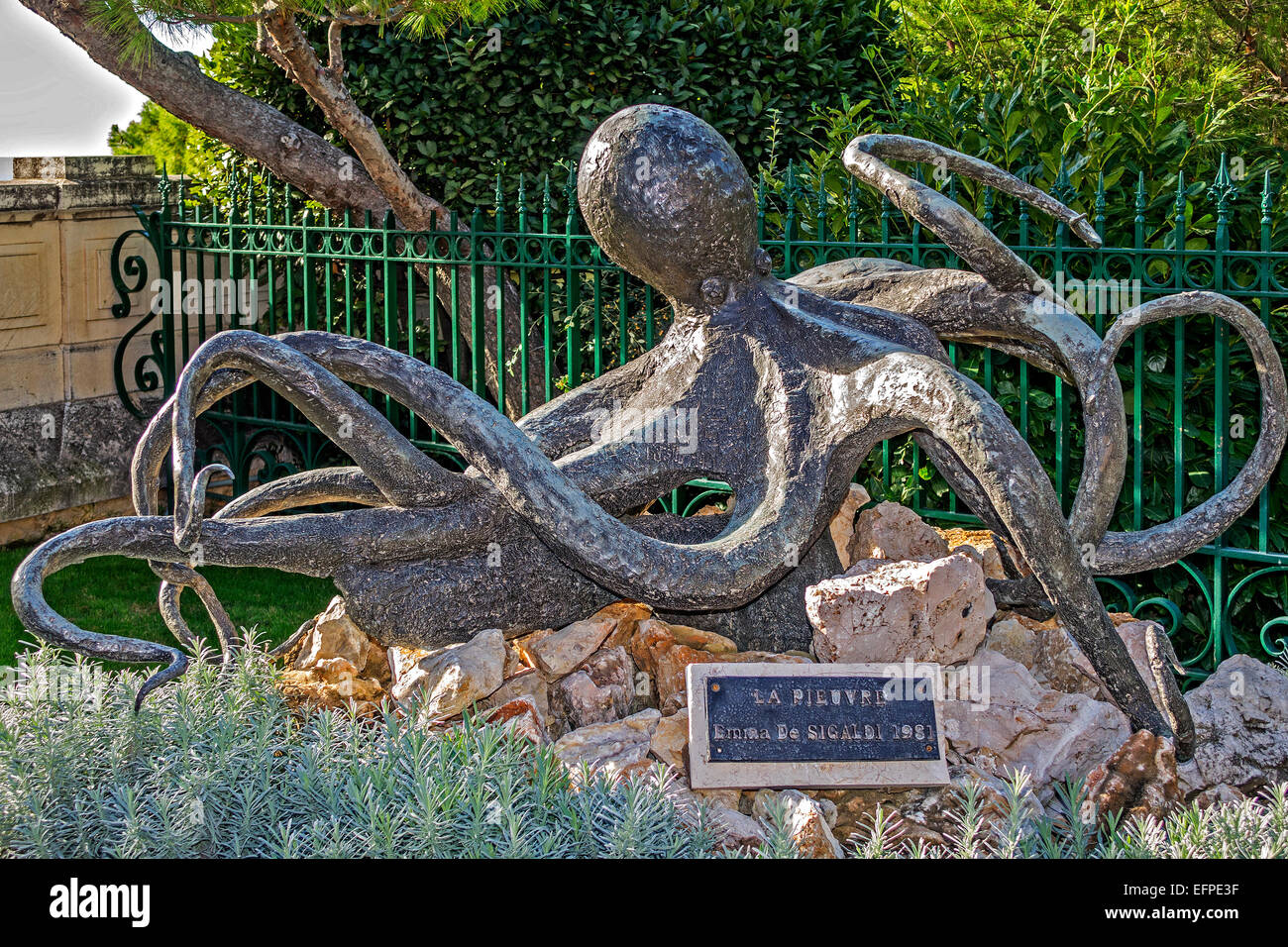 Il polpo scultura Museo Oceanografico di Monte Carlo Monaco Foto Stock