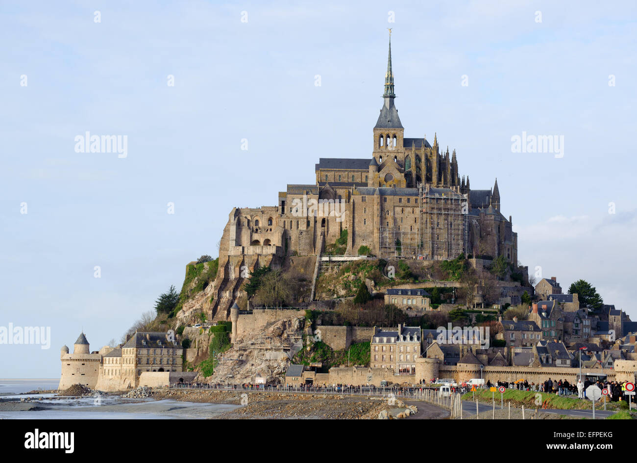 Vista sul Mont Saint Michel monastero, Normandia, Francia.Foto scattata su: gennaio 02nd, 2014 Foto Stock