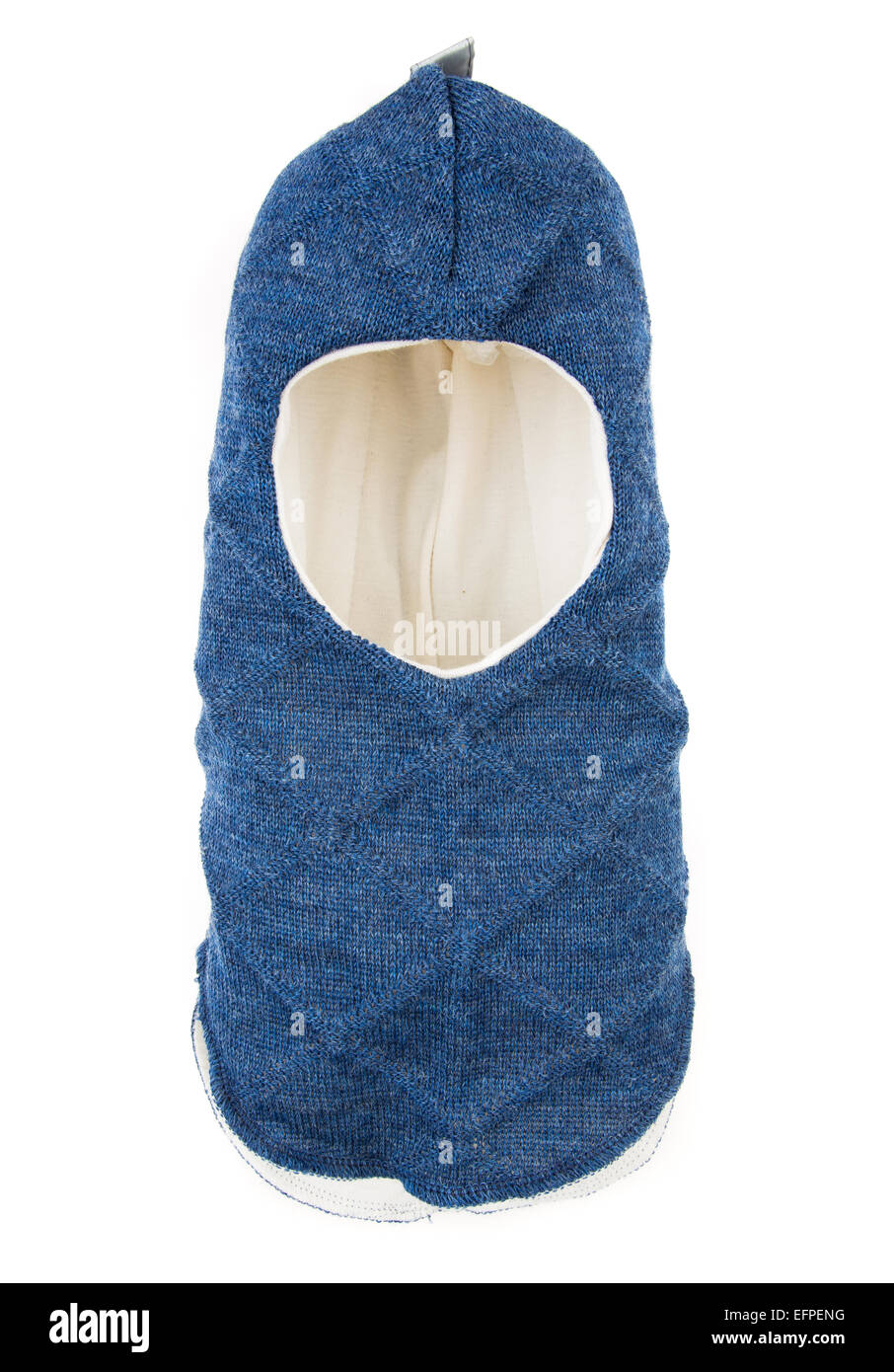 Bambino un foro della maschera da sci, winter hat casco isolato su uno sfondo bianco. Foto Stock