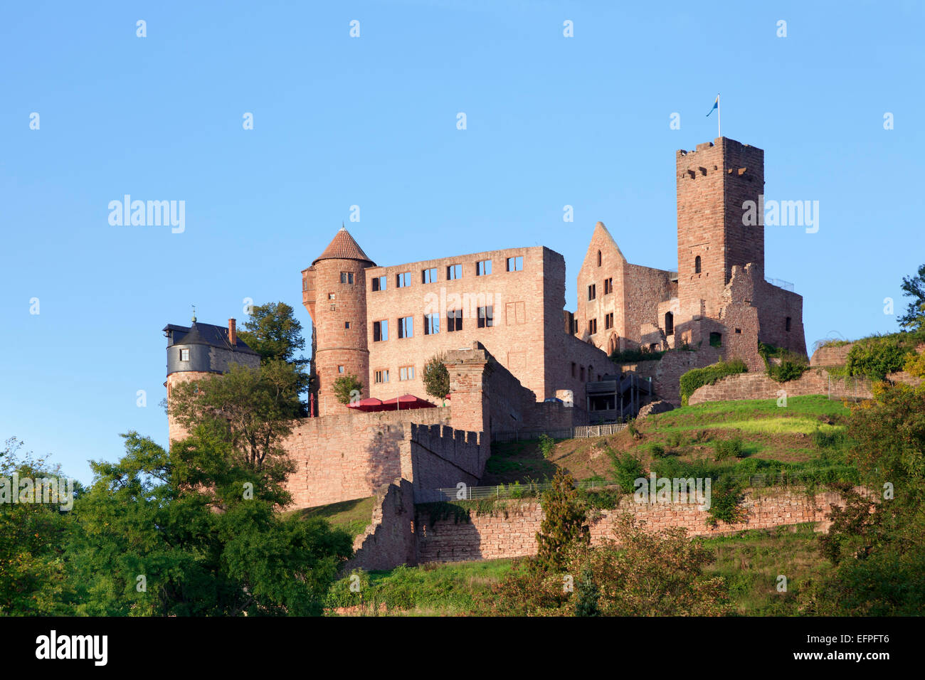 Il castello di Wertheim, Wertheim, principale distretto Tauber, Baden-Württemberg, Germania, Europa Foto Stock