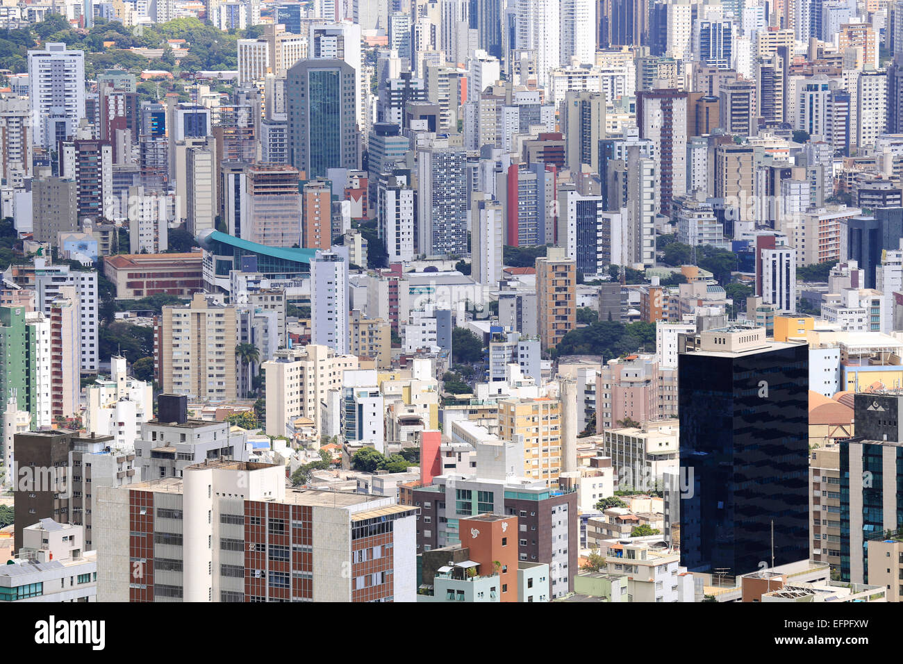 Blocchi di appartamenti nel centro della città, Belo Horizonte, Minas Gerais, Brasile, Sud America Foto Stock