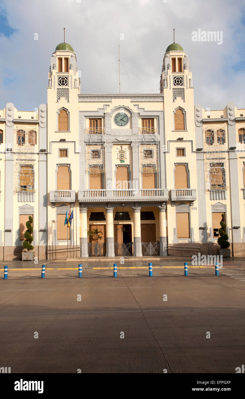 Palacio de la Asamblea architetto Enrique Nieto, Plaza de España, Melilla, Spagna e Africa del nord Foto Stock