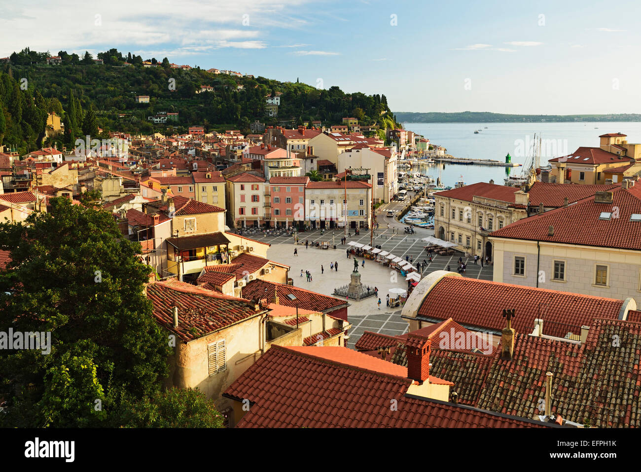 Pirano, Golfo di Pirano, Mare Adriatico, Slovenia, Europa Foto Stock