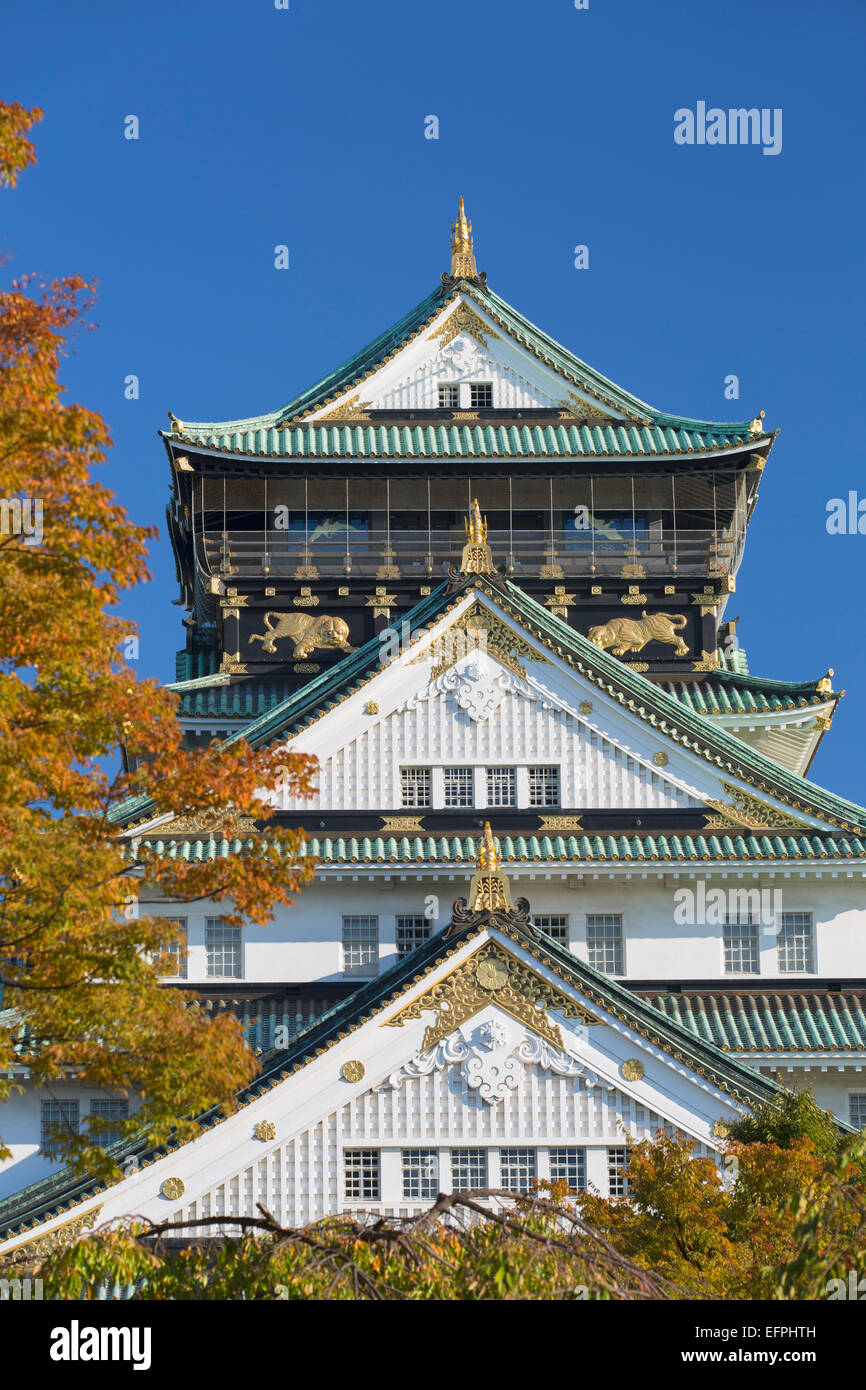 Il Castello di Osaka, Osaka Kansai, Giappone, Asia Foto Stock