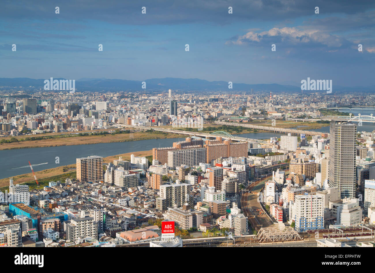 Vista di Osaka Kansai, Giappone, Asia Foto Stock