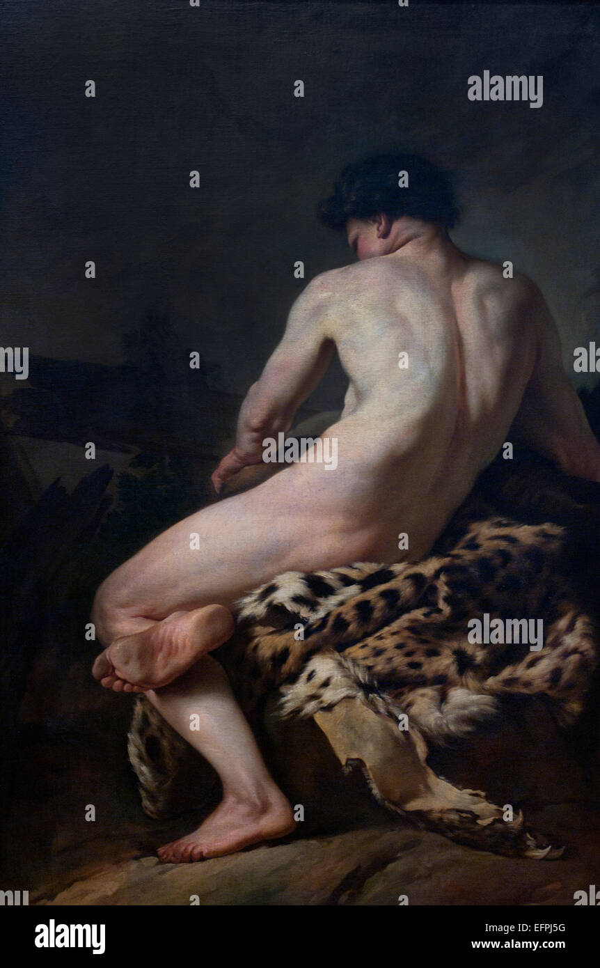 Akt als Bacchus 1735 Jean-Baptiste Marie Pierre 1714 - 1789 Francia - Francese Foto Stock